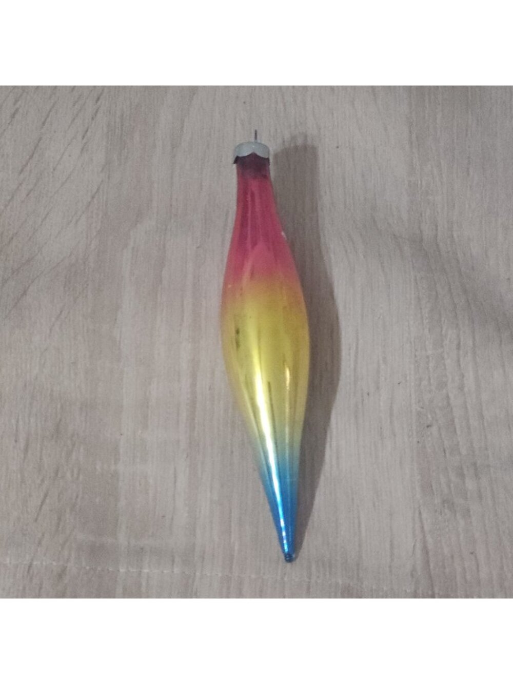 Franke Christmas Ornament Icicle Torpedo Blue Gold Pink Ombré Vintage